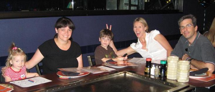 TJ_Visit (9).JPG - Mummy, Alex, Ms. T.J., Daddy & I out at the Hibachi Grill for some tasty food!... (I see an Alex wabbit!)